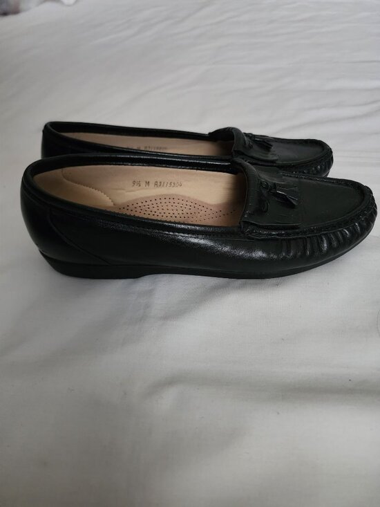 SAS Women's Tripad Comfort Black Leather Kiltie Tassel Slip-On Loafer Size 9 ½ M - Picture 5 of 13